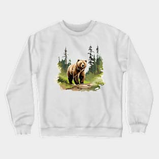 Brown Bear Forest Crewneck Sweatshirt